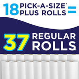 Sparkle Paper Towels, 18 Pick-A-Size Plus Rolls = 37 Regular Rolls, Longer Lasting Rolls, White, 115 Sheets Per Roll