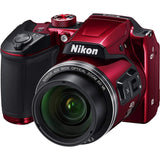 Nikon Coolpix B500 Wi-Fi Digital Camera (Red) with 64GB Card + Case + Flash + Batteries & Charger + Tripod + Strap + Kit