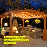 Waterproof LED Outdoor String Lights - Hanging, Dimmable 2W Vintage Edison Bulbs