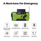 RunningSnail Solar Crank NOAA Weather Radio for Emergency with AM/FM, Flashlight, Reading Lamp and 2000mAh Power Bank