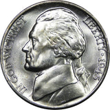 1942-1945 U.S. Jefferson WWII"War" Nickel, 35% Silver 5c Brilliant Uncirculated Condition