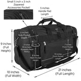 DALIX 20" Sports Duffle Bag w Mesh and Valuables Pockets Travel Gym