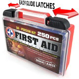 "Be Smart Get Prepared 250Piece First Aid Kit, Exceeds OSHA Ansi Standards for 50 People - Office, Emergency, Survival, Camping, Hunting, Sports"