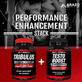 Tribulus Terrestris Extract Powder - Testosterone Booster with Estrogen Blocker - 45% Steroidal Saponins 1500mg - Arazo Nutrition USA