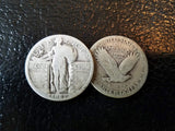 Old U.S. Silver Coins 5 Coin Collection Set - Indian Head Cent, Buffalo Nickel, Mercury Dime, Standing Liberty Quarter