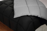 Utopia Bedding Comforter Duvet Insert - Quilted Comforter with Corner Tabs - Box Stitched Down Alternative Comforter (Black/Grey, Twin)