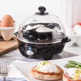 Dash Rapid Egg Cooker: 6 Egg Capacity Electric Egg Cooker for Hard Boiled Eggs, Poached Eggs, Scrambled Eggs, or Omelets with Auto Shut Off  - Black