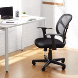 AmazonBasics Mid-Back Desk Office Chair with Armrests - Mesh Back, Swivels - Black