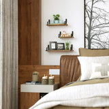 Love-KANKEI Floating Shelves Wall Mounted Set of 3, Rustic Wood Wall Storage Shelves, Carbonized Black