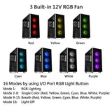 Thermaltake V200 Tempered Glass RGB Edition 12V MB Sync Capable ATX Mid-Tower Chassis with 3 120mm 12V RGB Fan + 1 Black 120mm  CA-1K8-00M1WN-01