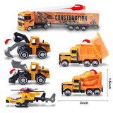 JOYIN 11 in 1 Die-cast Construction Truck Vehicle Car Toy Set Play Vehicles in Carrier Truck