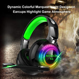 Nivava Gaming Headset for PS4, Xbox One, PC Headphones with Microphone LED Light Mic for Nintendo Switch Playstation Computer, K6(Green)