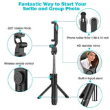Selfie Stick, Extendable Selfie Stick Tripod with Detachable Wireless Remote and Tripod Stand Selfie Stick