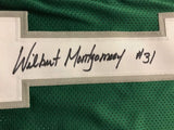 Autographed/Signed Wilbert Montgomery Philadelphia Green Football Jersey JSA COA