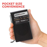 PowerBear AM FM Portable Radio | Battery Operated, Long Range, Handheld