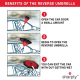 Sharpty Inverted Umbrella, Umbrella Windproof, Reverse Umbrella, Umbrellas for Women with UV Protection, Upside Down Umbrella with C-Shaped Handle