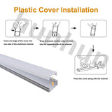 hunhun 10-Pack 6.6ft/ 2Meter U Shape LED Aluminum Channel System with Milky Cover, End Caps and Mounting Clips, Aluminum Profile