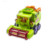 WolVol (Set of 3 Push and Go Friction Powered Car Toys for Boys - Street Sweeper Truck, Cement Mixer Truck, Harvester Toy Truck)