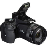 Nikon COOLPIX P900 Digital Camera: with 83x Optical Zoom and Built-in Wi-Fi(Black) + 64GB 1200X SDXC Card + 2 EN-EL23 Batteries + Case