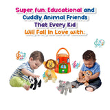 Gift for 1-5 year old EDUCATIONAL Plush Toy Talking Animal Set, Stuffed Animals, Elephant Monkey Lion & Panda Baby