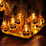Halloween Lights Outdoor Halloween String Lights 3Pack 29.6ft 60 LED Pumpkin Spider Bat