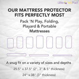 Little One's Pad Pack N Play Crib Mattress Cover - 27" X 39" - Fits Most Baby Portable Cribs, Play Yards and Foldable Mattresses - Waterproof
