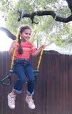 Jungle Gym Kingdom 18" Trapeze Swing Bar Rings 48" Heavy Duty Chain Swing Set Accessories & Locking Carabiners (Green)