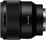 Sony SEL85F18 85mm F/1.8-22 Medium-Telephoto Fixed Prime Camera Lens, Black