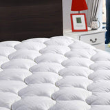 LEISURE TOWN Twin Mattress Pad Cover Cooling Mattress Topper Cotton Top Pillow Top with Snow Down Alternative Fill (8-21" Fitted Deep Pocket)
