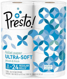 Presto! 308-Sheet Mega Roll Toilet Paper, Ultra-Soft, 24 Count