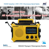 Kaito KA500 5-way Powered Solar Power,Dynamo Crank, Wind Up Emergency AM/FM/SW/NOAA Weather Alert Radio