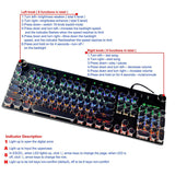 MK13 RGB Mechanical Keyboard Retro Gaming Keyboard-Blue Switches-LED Backlit -Silver-Plating-2 Knob and 12 Multimedia Buttons -(MK13 Black)
