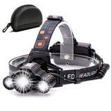 Headlamp,Cobiz Brightest High 6000 Lumen LED Work Headlight,18650 USB Rechargeable Waterproof Flashlight with Zoomable Work Light,Head Lights