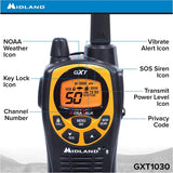 Midland - GXT1030VP4, 50 Channel GMRS Two-Way Radio - Up to 36 Mile Range Walkie Talkie