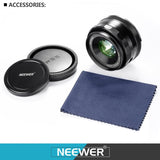 Neewer 35mm F/1.7 Large Aperture Manual Prime Fixed Lens APS-C for Sony E-Mount Digital Mirrorless Cameras A7III,A9,NEX 3,3N,5,NEX 5T,NEX 5R