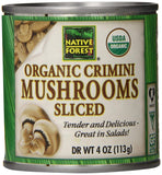 Native Forest Organic Sliced Crimini Mushrooms, 4 Ounce Cans (Pack of 12)