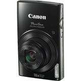 Canon PowerShot ELPH 190 IS Digital Camera (Black) with 10x Optical Zoom and Built-In Wi-Fi with 32GB SDHC + Flexible tripod + AC/DC Turbo Charger