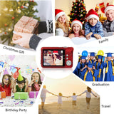 HD Mini Digital Cameras,Point and Shoot Digital Cameras for Kids Teenagers Beginners-Travel,Camping,Outdoors,School (Red 1)