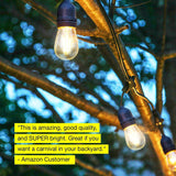 Waterproof LED Outdoor String Lights - Hanging, Dimmable 2W Vintage Edison Bulbs