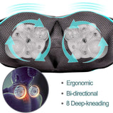 Shiatsu Back Shoulder & Neck Massager with Heat - Deep Tissue 3D Kneading Pillow Massager for Neck, Back, Shoulders, Foot, Legs -  (Blue)