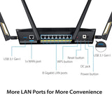 Asus RT-AX88U AX6000 Dual-Band WiFi Router, Aiprotection Lifetime Security