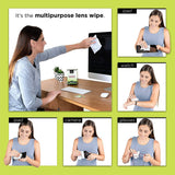 Eyeglass Cleaner Lens Wipes - 400 Pre-Moistened Cleaning Cloths - Glasses Cleaner Wipe Safely Cleans Eye Glasses, Sunglasses, Screens