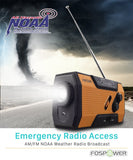 FosPower Emergency Solar Hand Crank Portable Radio, NOAA Weather Radio