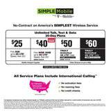 Simple Mobile LG Rebel 4 4G LTE Prepaid Smartphone