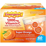 Emergen-C (60 Count, Super Orange Flavor, 2 Month Supply) Dietary Supplement Fizzy Drink Mix with 1000mg Vitamin C, 0.32 Ounce  Caffeine Free