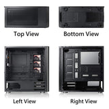 Thermaltake V200 Tempered Glass RGB Edition 12V MB Sync Capable ATX Mid-Tower Chassis with 3 120mm 12V RGB Fan + 1 Black 120mm  CA-1K8-00M1WN-01