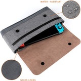Comfyable Carrying Case Fit for Nintendo Switch with 6 Game Slots, Portable Travel Pouch Protective Waterproof Cover , Dark Gray & Brown