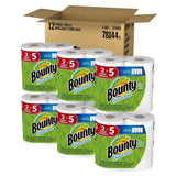 Bounty Quick-Size Paper Towels, White, Family Rolls, 12 Count (Equal to 30 Regular Rolls)