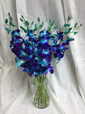 Fresh Cut Flowers -Dendrobium Purple Orchids with Vase