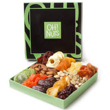 Holiday Nut and Dried Fruit Gift Basket, Healthy Gourmet Snack Christmas Food Box, Great for Birthday, Sympathy, Family Parties